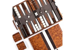RENO UK based business -Backgammon Set-15 Inch Elegant Leather Backgammon Sets - Backgammon set for Adults and Kids -Travel Backgammon -Garden games-Board games for 2