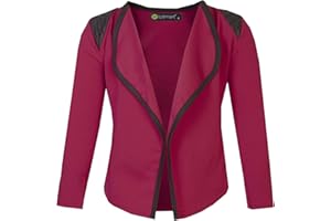 LOTMART Chicas Manga Larga Acolchado Hombro Abre Primera Chaqueta Kids Top Cardigan 3-14 y