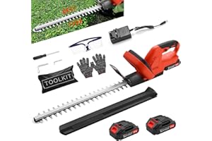 LTPAG Cordless Hedge Trimmer and Cutter Lightweight 21V, Electric Hedge Cutters Trimmer 2 * 3000mAh, 51cm Dual Action Blade with Toolbag, Battery Hedge Trimmer for Trimming Hedges, Shrubs and Border Plants
