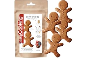 ScrapCooking - Préparation pour Bonhommes Pain d’Épices 190 g - Mix pour Biscuits de Noël Gingerman - Cuisine & Pâtisserie - Fabriqué en France - 8545