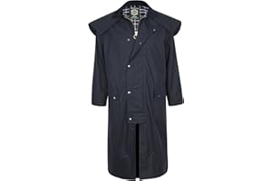 Portmann Stockman Unisex Premium Quality Lined Waxed Cape Long Rain Coat Hand Made in UK