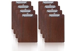 LELADY JEWELRY LELADY Portapapeles con Pinza A4, 8 Piezas Portapapeles de Madera con Pinza, Tableros con Pinza para Notas, A4 Clipboard