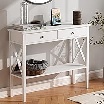 Versa Dallas Tavolo Consolle, Tavolino Da Ingresso, Corridoio O Sala Stretto Bianco 80x25x110cm 86257756