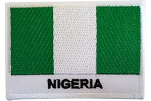 ELLU Embroidered Nigeria Flag Patch Badge Iron Sew On T Shirt Bag West Africa Abuja