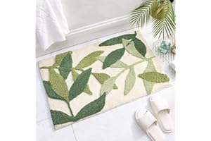 TREER-SHOP Treer Alfombra Baño Antideslizante, Alfombrilla de Baño de Absorbente Suave Microfibra Verde, Lavable a Máquina, 50x80cm