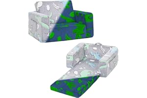 ‎WELNOW Welnow 2-in-1-Kinder-Sofa-Stuhl, leuchtet im Dunkeln, umwandelbarer Kleinkindstuhl, ausklappbarer Kinder-Sofa, zusammenklappbar, Kinderspielsofa mit abnehmbarem Bezug