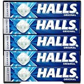 Halls Eucalyptus, Sugar-Free Caramel, Box of 20 Sticks of 32 g | Sugar free candy with eucalyptus flavor and refreshing effec