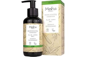 ‎MEINA Aloe Vera Gel BIO mit purem 100% natürlichem Aloe-Blattsaft, Organic zertifiziert, Natürliche After Sun Pflege von Meina Naturkosmetik, für Gesicht, Körper und Haare, Vegan, Ohne Duftstoffe, 200ml