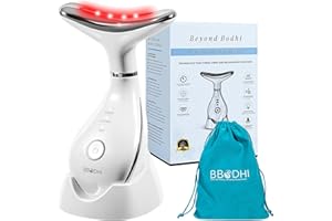 Beyond Bodhi Whale Pro | Masajeador Facial Eléctrico Reafirmante con 3 Modos EMS, Calor 42 °C y Luz LED en 3 Colores | Reductor de Papada y Antiarrugas Cara y Cuello | Incluye Bolsa de Viaje