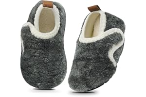 MASOCIO Chausson Enfant Fille Garçon Peluche Souple Pantoufle Enfants Caoutchouc Antidérapantes Taille 20-36 EU