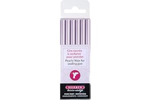 Herbin 35972T - Kit di 6 bastoncini di cera speciale per pistola a ceralacca, Lilla (Perlato)