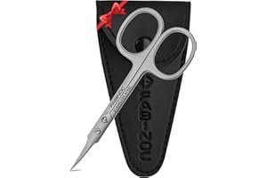 FABINOC® Professionelle gebogene Nagelhautschere für abgestorbene Haut | deutsche Qualität Edelstahl | extra scharfe feine Spitze Maniküre Schönheitsschere für Damen und Herren
