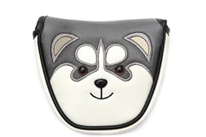 OUTDOOR LEISURE SHABIER - Funda para putter de golf, piel sintética, a prueba de polvo, bonita cubierta para cabeza de animal husky para putter