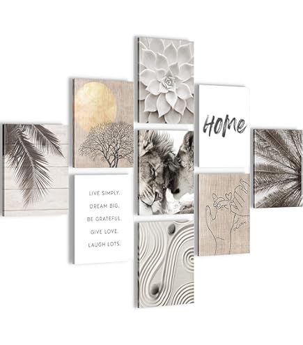 Schilderijen Set - KLAAR OM OP TE HANGEN - Foto Muur - Natuurlijke Planten - 7 Delen - N015371a