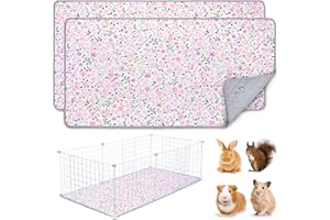 BeBeJoJo Lote De 2 Esterillas Lavables Y Reutilizables para Jaula De Cobaya, Acolchadas Y Absorbentes para Orina, para Conejos, Hámsters Y Pequeños Animales