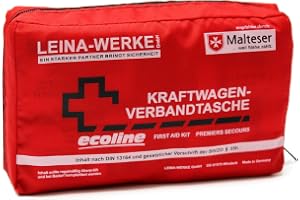 Leina 11040 Motor Vehicle First Aid Väska Kompakt Ecoline utan kardborreband, Röd/Svart