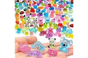 Enyoir 160 mini harts djur blandade, 64 sällsynta stilar glasdjur figurer lyser i mörkret små små miniatyrer havsvarelser, dj