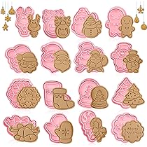 24 Emporte-pièces 3D Noël - Moules à Biscuits Plastique Pour Enfants (Formes Variées, Sans BPA, Facile à Nettoyer)