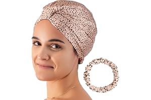 HAIR THERAPY MAKE EVERY DAY A GOOD HAIR DAY HAIR THERAPY Gorro de Seda para Dormir - 100% Seda - 22 Mommes - Turbante mujer - Gorro para Dormir Pelo Rizado - Silk Bonnet - Gorro Saten Pelo Rizado (Beige)