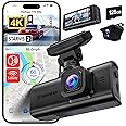 REDTIGER F7N Elite 4K HDR Dual Dash Cam Front & Rear, Sony STARVIS 2 Sensor, 5.8GHz WiFi APP, Built-in 128GB, 3.18" Touchscreen, Voice Control, GPS, 24H Parking Mode, WDR