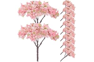 IMIKEYA 10pcs Artificial Cherry Blossom Tree Stems Mini Lifelike Cherry Ornament Faux Spring Flower Branches For Vase Arrangements Fairy Garden Wedding Micro Landscape Decoration