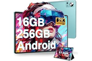 DMOAO Tablet 11 Pulgadas Android 13 con 16GB RAM 256GB ROM(1TB Ampliable), 2K FHD Tablets con Triple Cámara(13MP+5MP+2MP), 8 Cores, 2.0 GHz, IPS 2000 * 1200, 5G Wi-Fi, 8600 mAh, BT 5.0, GPS, Verde