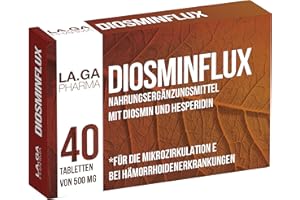 LA.GA Diosmin und Hesperidin 500 mg, Venen Tabletten mit Diosmin, Hesperidin, Red Vine und Flavonoiden. 40 Tabletten Hochdosiert für Krampfadern, geschwollene Beine, Geplatzte Kapillaren und Ödeme Beine.