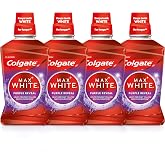Colgate Max White Purple Reveal, Mouthwash, Pack 4x500ml | Bleaching Mouthwash 0% Alcohol, White Teeth Longer, Lasting Stain