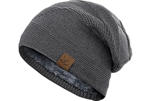 Vlazom Gorro de Lana Tejido para Hombre y Mujer - Gorro Cálido con Borde Doblado