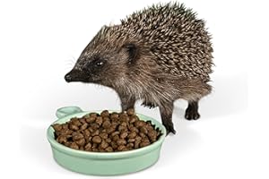 Jacobi Jayne® - Cuenco de cerámica para Comida de Erizo, Duradero, Resistente a la Intemperie, Especialmente diseñado para Mayor Comodidad, Estabilidad y Uso al Aire Libre