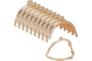 MENGH-SHOP Arc en Métal Cadre Baiser Fermoir Serrure Semi-Circulaire Sac À Main Sac Cadre Fermoir Serrure Fermoirs Craft Cadre pour DIY Porte-Monnaie Faisant 10 Pièces (Doré)