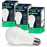 V-TAC 3 x LED A65 15W Bulbs &ndash; Super Bright &ndash; 1521 Lumens &ndash; E27 &ndash; New Generation Bulbs &ndash; Equivalent to 100 W &ndash; Pack of 3 &ndash; War