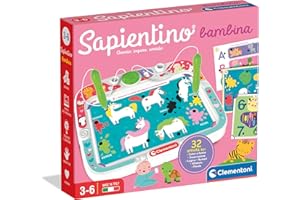 Clementoni Sapientino - Bambina, Gioco Educativo con Penne Parlanti per Bambini 3-6 Anni, con 16 Schede e più di 32 attività su Temi della Scuola dell'Infanzia, Made in Italy, Lingua Italiana, 16473