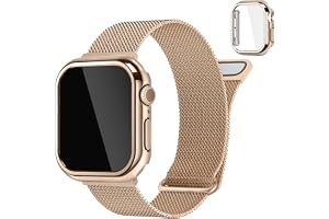 wutwuk Milanesisk loop remmar för Apple Watch | Magnetiskt lås justerbart metallband passar iWatch för män kvinnor