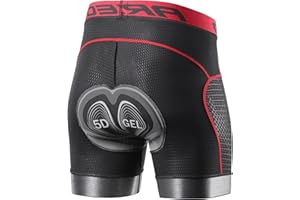 Lixada Pantalones cortos de ciclismo para hombre, acolchados, de gel 5D, de secado rápido, antideslizantes, para ciclismo de montaña