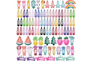 MIKIHAT 100 Stück Haarspangen Mädchen, Rutschfeste Niedlich Snap Haarspangen, Süßigkeiten Farbe Metall Haarspangen für Kinder Mädchen Damen Haarschmuck