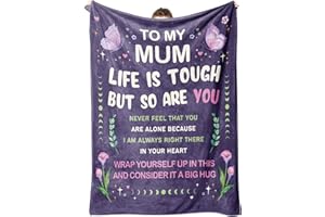 Craftique Mum Birthday Gifts, Mothers Day Blanket Gifts for Mum, Mummy Gift from Daughter Son, Presents for Mums, Mother Blanket Printed with Flower, 60"x50"