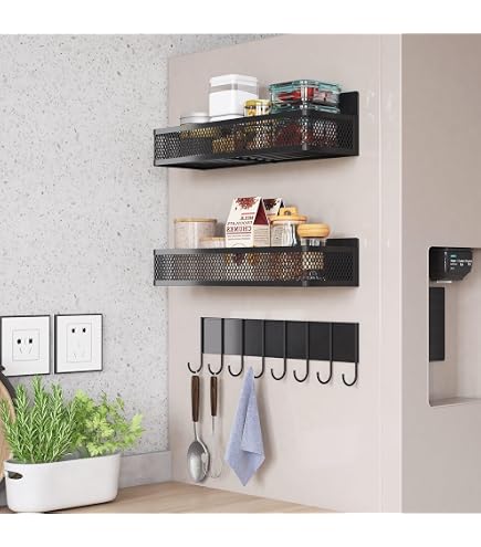 Étagère Magnétique Frigo Kmise 6 Pièces - Organisateur Cuisine Sans Percage