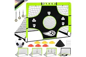 CATCHLUCK Football Goal Posts for Garden Kids Goal Target 5 In 1 Portable Foldable Kids Football Net Indoor Outdoor Training Equipment with Target and Carry Bag