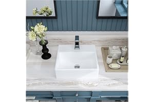 MEJE 35 x 31,5 x 11,5 cm Baño sobre encimera Lavabo de cerámica Lavabo de arte rectangular blanco Lavabos de baño pequeños