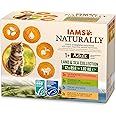 IAMS Naturally Wet Cat Food in Sauce, Ideal Wet Food with Fish/Meat for Adult or Senior Cats, Various Sizes (4 x 85 g / 12 x 85 g)