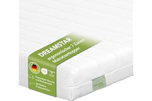 ‎DREAMSTAR DREAMSTAR Easy Flex | ergonomischer Matratzentopper mit Kaltschaumkern | Matratzenauflage mit Härtegrad 2 und 3 | Öko-Tex Zertifiziert | 10 cm hoch | 140 x 200 cm