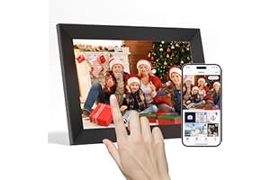 Tibuta Smart Digital Picture Frame WiFi 10.1 Inch HD 1280x800 IPS Touch Screen Digital Frame with 16GB Storage Easy Setup to Share Photos or Video via Uhale APP Auto-Rotate Wall Mountable Black