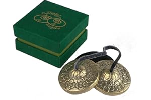 Zimbel/Tingsha mit Blumenornament, verpackt in schöner Box -9614-