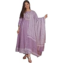 MEERA FAB Damen Anarkali Kurta Set - Plus Size Mit Palazzo & Dupatta