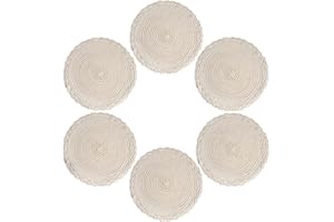 VEIZIBEE Tappetini da Tavolo，Resistente al calore intrecciato Pizzo Tovagliette da Pranzo Tappetini da Pranzo Lavabili Antiscivolo Rotondi Cucina Tavolo da Pranzo Stile Europeo (Latte-Caffè, 30cm)