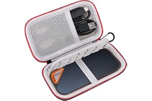 Lacdo Custodia Hard Disk Esterno per Extreme PRO/Extreme Portable SSD SDSSDE81 500GB 1TB 2TB 4TB USB-C Stato Solido Esterne EVA Rigida Impermeabile Antiurto Protettiva Borsa, Nero