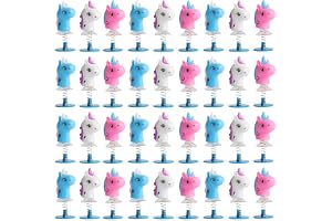 THE TWIDDLERS - 36 Unicorn Spring Jump Up Pop Up Toys for Kids, 6cm - Bulk Birthday Party Favours for Girls, Multipack Goody