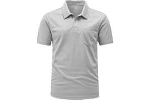 Rdruko Men's Breathable Polo Shirts Summer Short Sleeve Wicking Quick Dry Casual Work Golf Tops with Pocket