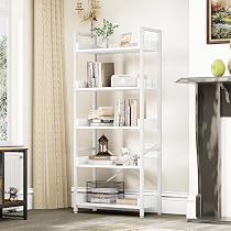 YITAHOME Bücherregal – 5 Ebenen, S-Form, Stahlrahmen, In Gold